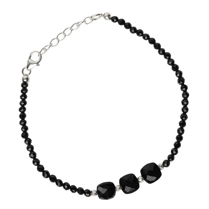 Bracelets Black Onyx Link Chain Bracelet 925 Sterling Silver Gemstone Jewelry YoTreasure Bracelets Black Onyx Link Chain Bracelet 925 Sterling Silver Gemstone Jewelry YoTreasure
