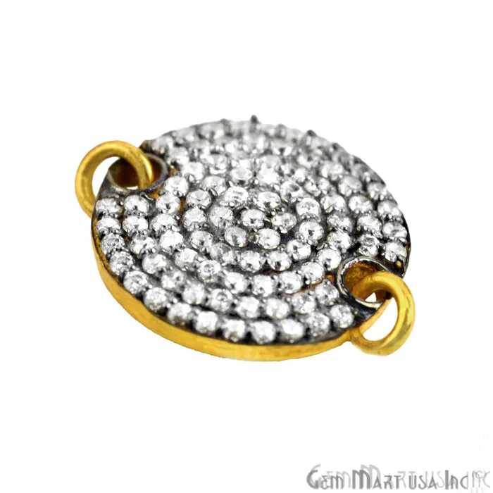 Bracelets GemmartUSA Dish Charm Cubic Zircon Pave Gold Vermeil Charm For Bracelet Pendants Bracelets GemmartUSA Dish Charm Cubic Zircon Pave Gold Vermeil Charm For Bracelet Pendants