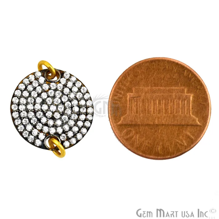 Bracelets GemmartUSA Dish Charm Cubic Zircon Pave Gold Vermeil Charm For Bracelet Pendants Bracelets GemmartUSA Dish Charm Cubic Zircon Pave Gold Vermeil Charm For Bracelet Pendants
