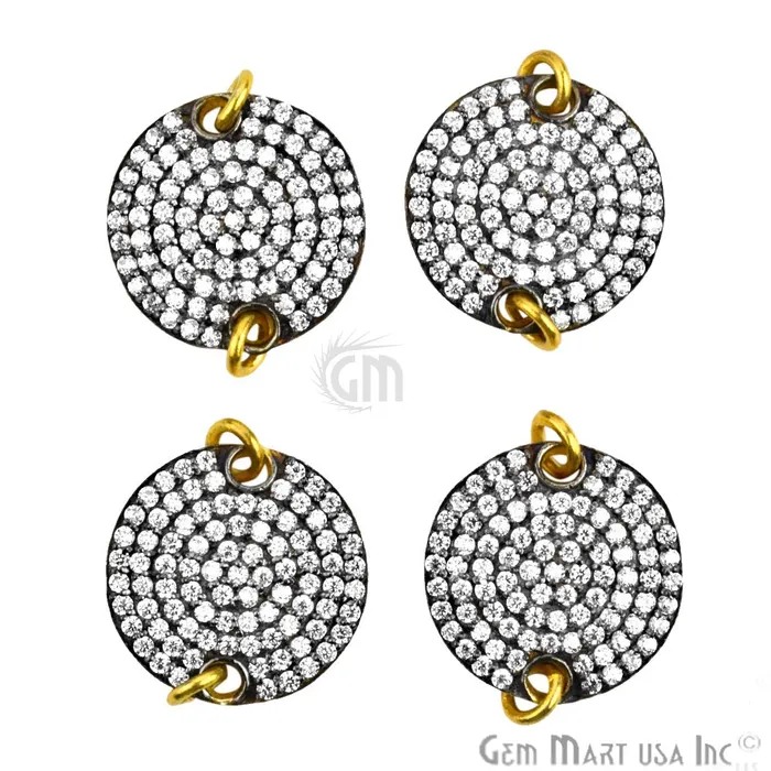 Bracelets GemmartUSA Dish Charm Cubic Zircon Pave Gold Vermeil Charm For Bracelet Pendants Bracelets GemmartUSA Dish Charm Cubic Zircon Pave Gold Vermeil Charm For Bracelet Pendants