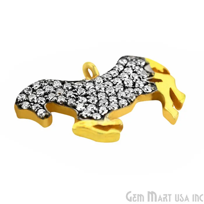 Bracelets GemmartUSA Horse CZ Pave Gold Vermeil Charm for Bracelet Pendants Bracelets GemmartUSA Horse CZ Pave Gold Vermeil Charm for Bracelet Pendants