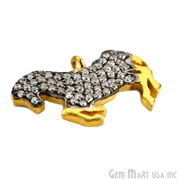 Bracelets GemmartUSA Horse CZ Pave Gold Vermeil Charm for Bracelet Pendants Bracelets GemmartUSA Horse CZ Pave Gold Vermeil Charm for Bracelet Pendants