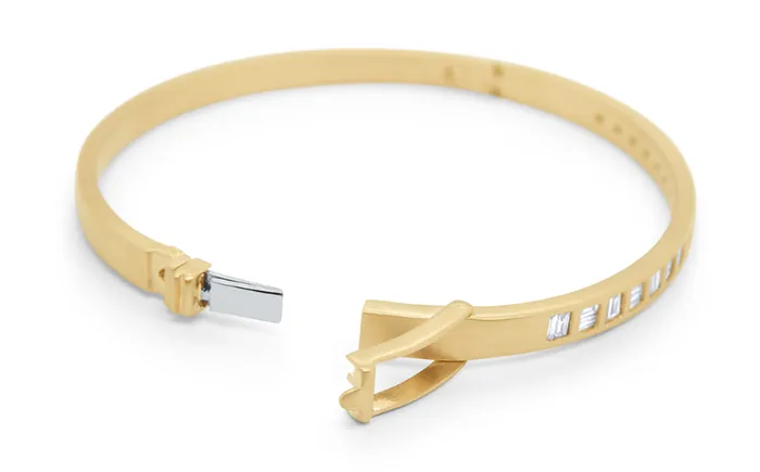 Bracelets KC Designs 14k Matte Yellow Gold Baguette Diamond Bangle Bracelet I8334 Bracelets KC Designs 14k Matte Yellow Gold Baguette Diamond Bangle Bracelet I8334