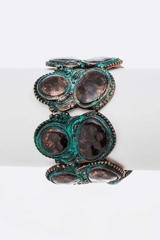 Bracelets LA Jewelry Plaza Turquoise Stone Western Stretch Bracelet Bracelets LA Jewelry Plaza Turquoise Stone Western Stretch Bracelet
