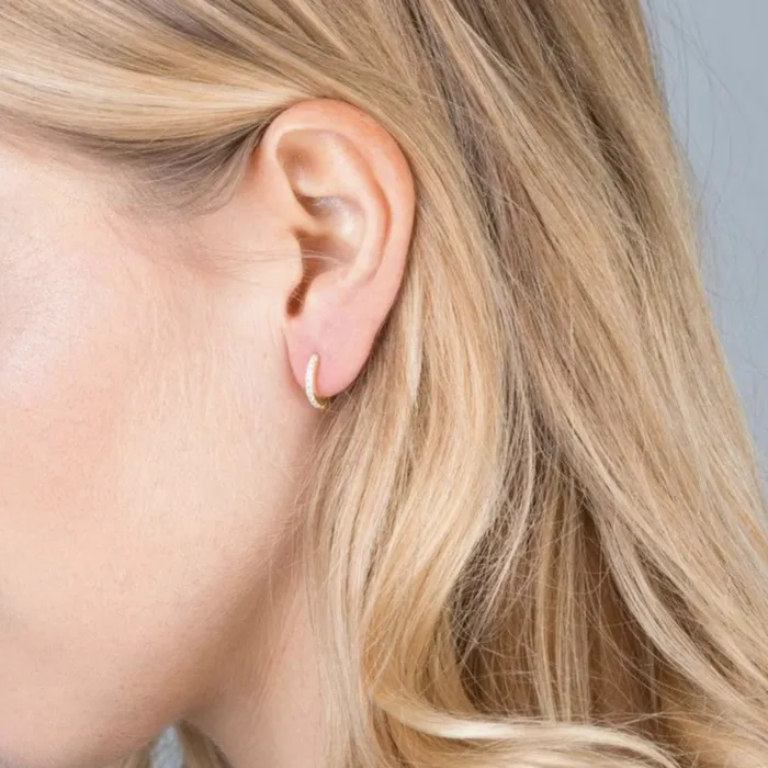 Camile Stone Basic Sapphire Huggie Hoop Earrings Earrings Camile Stone Basic Sapphire Huggie Hoop Earrings Earrings