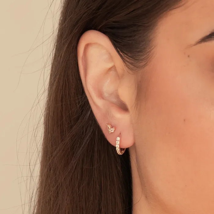 Camile Stone Basic Sapphire Huggie Hoop Earrings Earrings Camile Stone Basic Sapphire Huggie Hoop Earrings Earrings