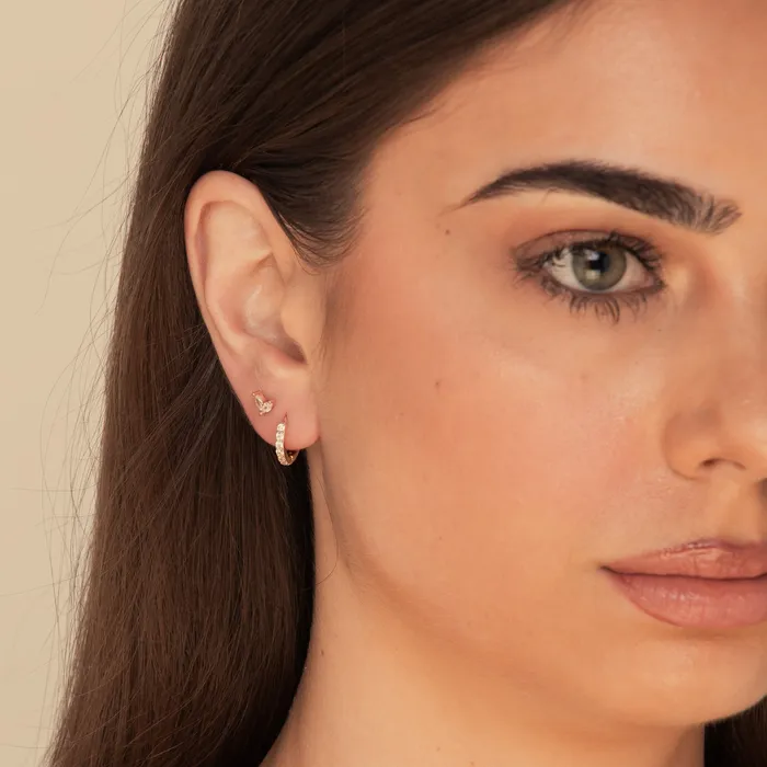 Camile Stone Basic Sapphire Huggie Hoop Earrings Earrings Camile Stone Basic Sapphire Huggie Hoop Earrings Earrings