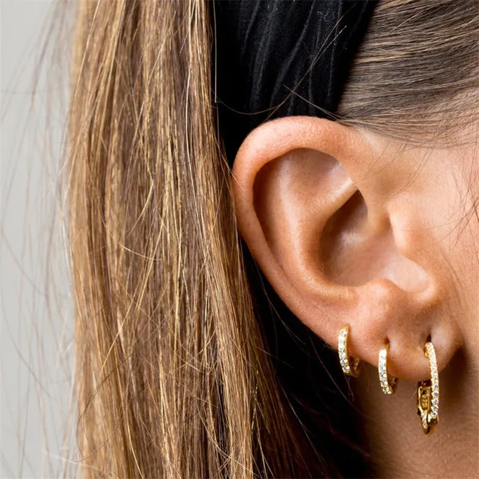 Camile Stone Basic Sapphire Huggie Hoop Earrings Earrings Camile Stone Basic Sapphire Huggie Hoop Earrings Earrings