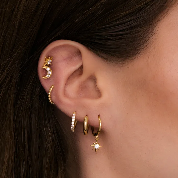 Camile Stone Basic Sapphire Huggie Hoop Earrings Earrings Camile Stone Basic Sapphire Huggie Hoop Earrings Earrings