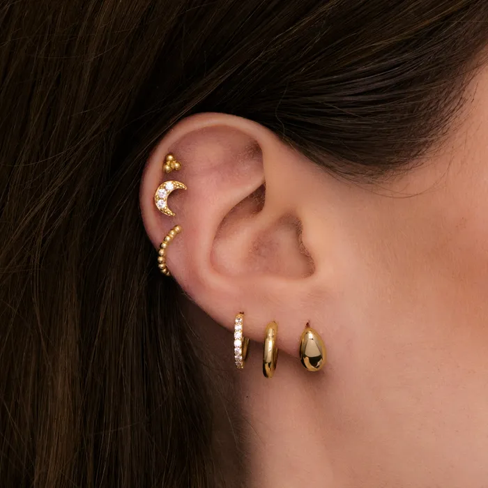 Camile Stone Basic Sapphire Huggie Hoop Earrings Earrings Camile Stone Basic Sapphire Huggie Hoop Earrings Earrings