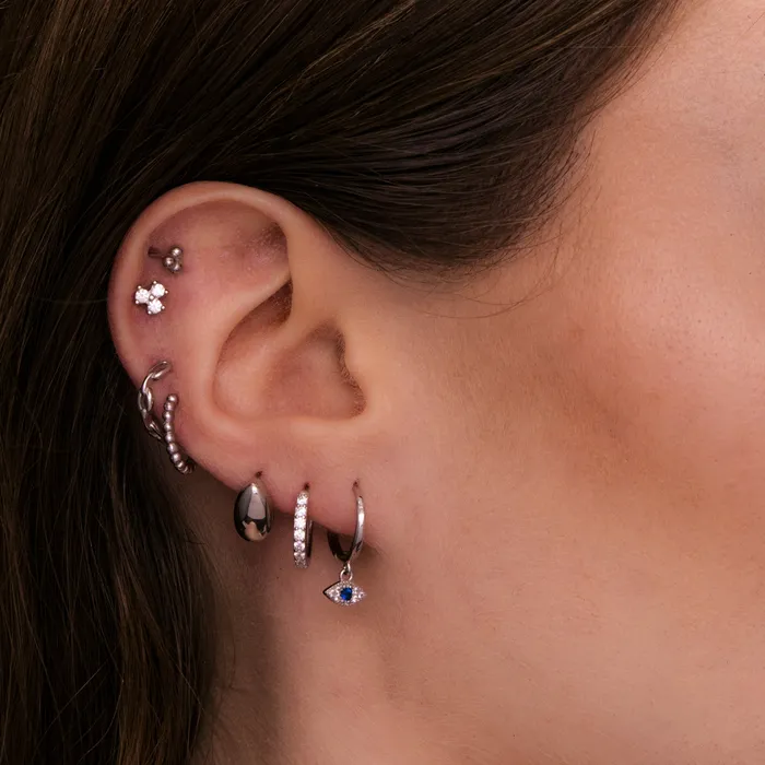 Camile Stone Basic Sapphire Huggie Hoop Earrings Earrings Camile Stone Basic Sapphire Huggie Hoop Earrings Earrings