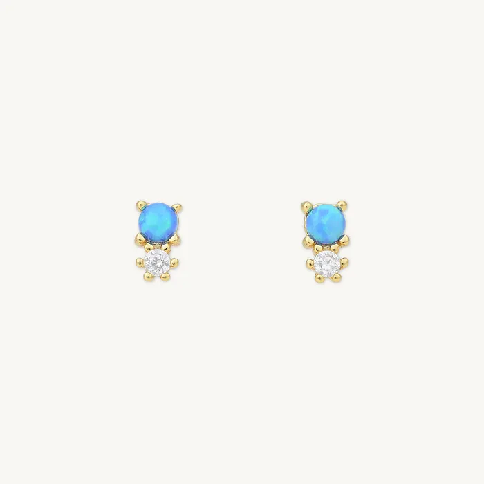 Camile Stone Blue Opal Sapphire Stud Earrings Earrings