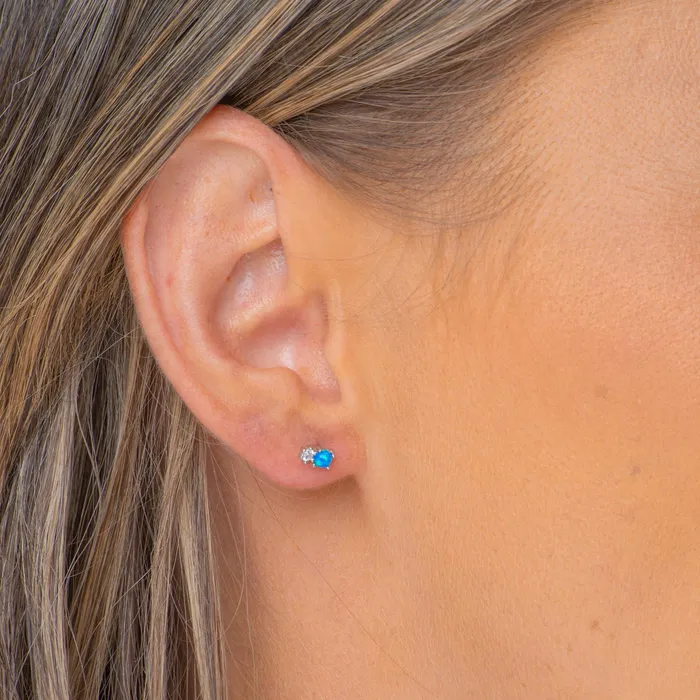 Camile Stone Blue Opal Sapphire Stud Earrings Earrings Camile Stone Blue Opal Sapphire Stud Earrings Earrings