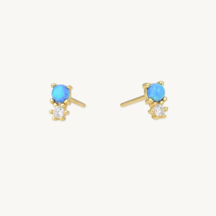 Camile Stone Blue Opal Sapphire Stud Earrings Earrings Camile Stone Blue Opal Sapphire Stud Earrings Earrings