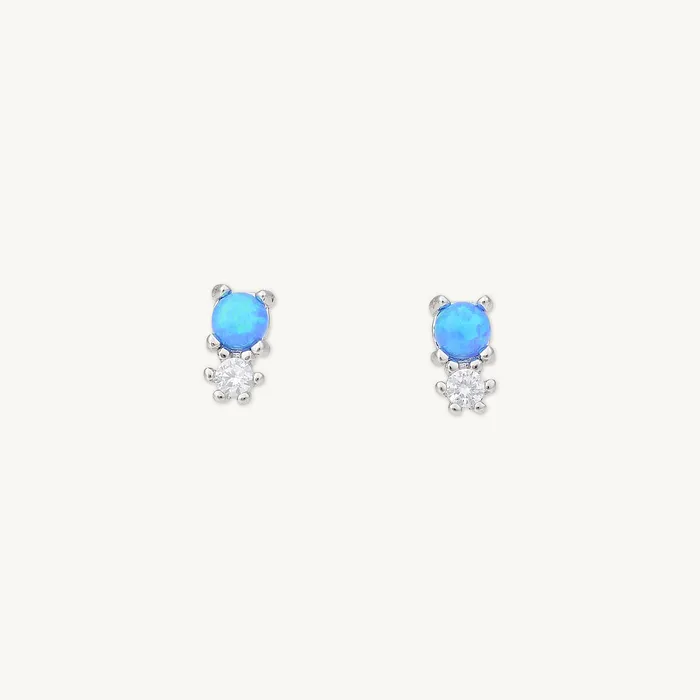 Camile Stone Blue Opal Sapphire Stud Earrings Earrings Camile Stone Blue Opal Sapphire Stud Earrings Earrings