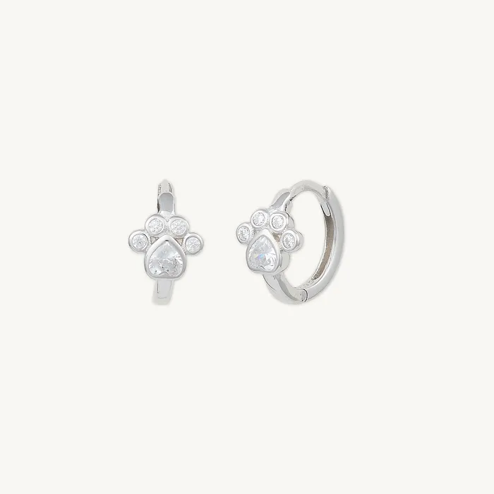 Camile Stone Earrings Dog Paw Sapphire Huggie Earrings Camile Stone Earrings Dog Paw Sapphire Huggie Earrings