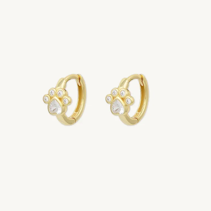 Camile Stone Earrings Dog Paw Sapphire Huggie Earrings Camile Stone Earrings Dog Paw Sapphire Huggie Earrings