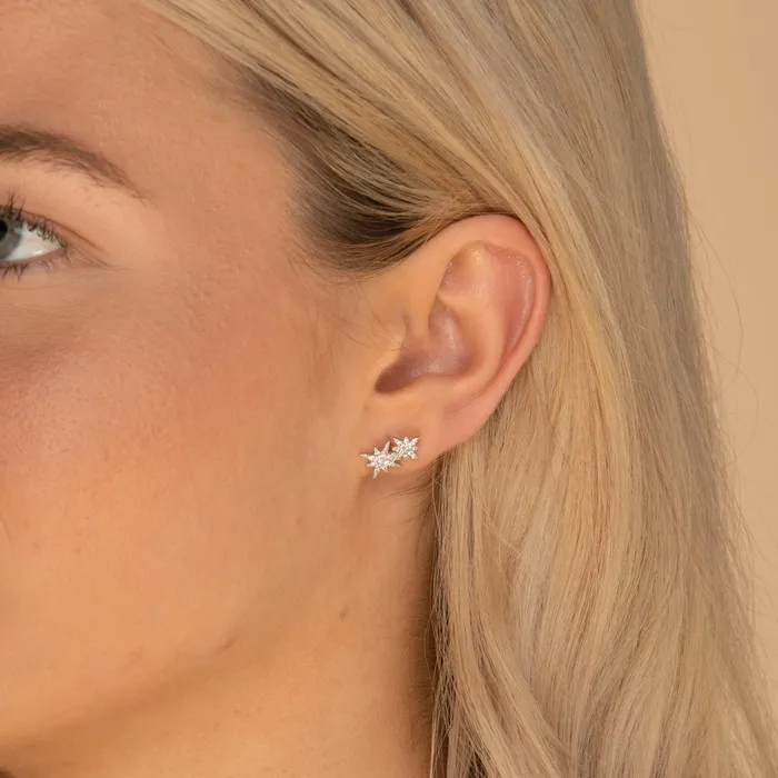 Camile Stone Earrings Double North Star Sapphire Stud Earrings Camile Stone Earrings Double North Star Sapphire Stud Earrings