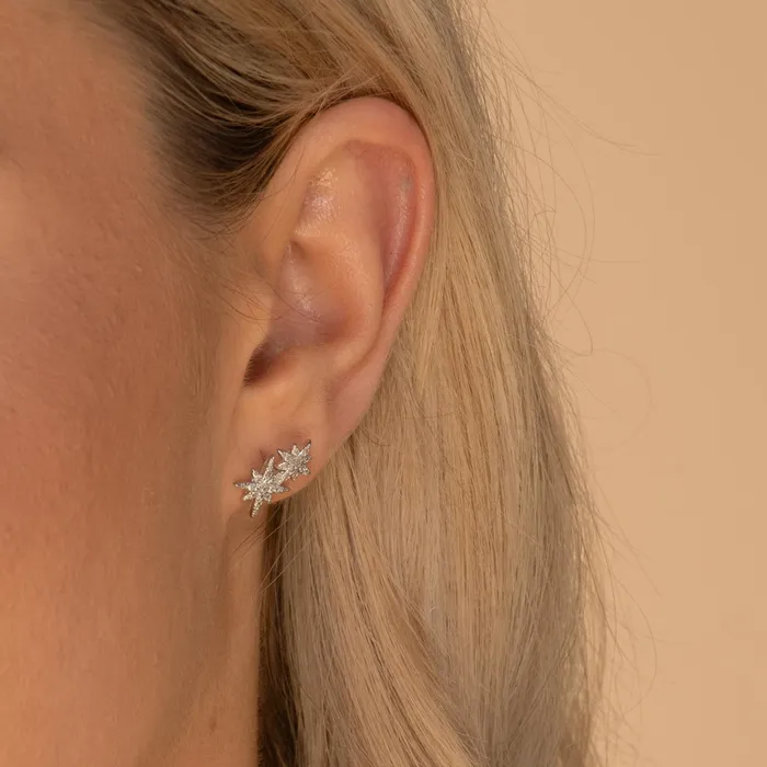 Camile Stone Earrings Double North Star Sapphire Stud Earrings Camile Stone Earrings Double North Star Sapphire Stud Earrings