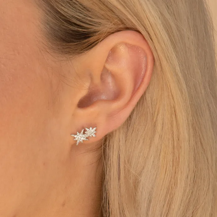 Camile Stone Earrings Double North Star Sapphire Stud Earrings Camile Stone Earrings Double North Star Sapphire Stud Earrings