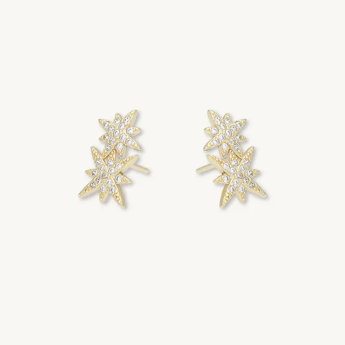 Camile Stone Earrings Double North Star Sapphire Stud Earrings Camile Stone Earrings Double North Star Sapphire Stud Earrings