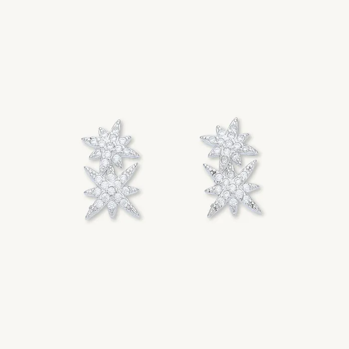 Camile Stone Earrings Double North Star Sapphire Stud Earrings Camile Stone Earrings Double North Star Sapphire Stud Earrings