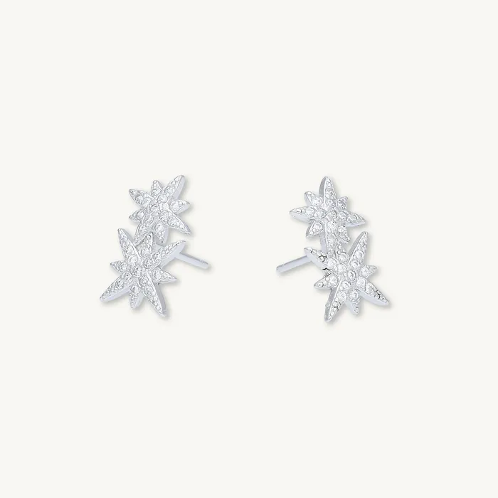 Camile Stone Earrings Double North Star Sapphire Stud Earrings Camile Stone Earrings Double North Star Sapphire Stud Earrings