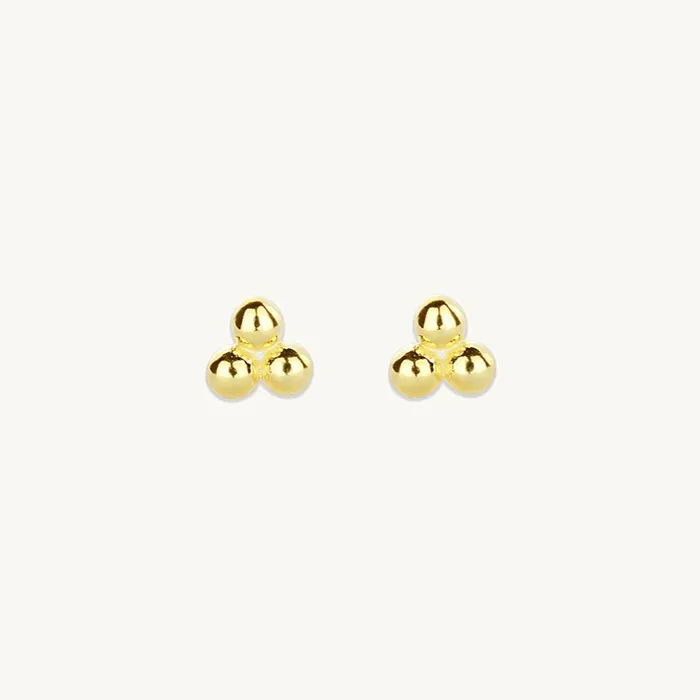 Camile Stone Earrings Tiny Lotus Ball Stud Earrings