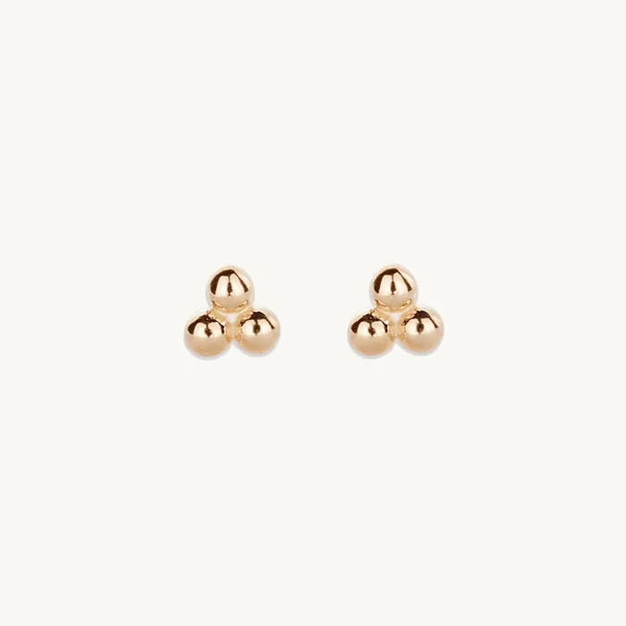 Camile Stone Earrings Tiny Lotus Ball Stud Earrings