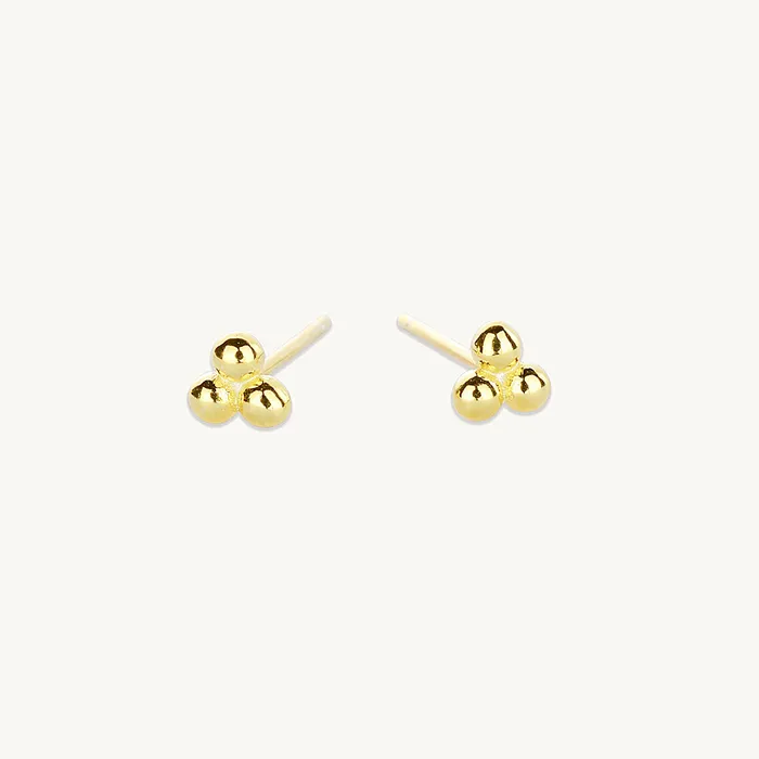 Camile Stone Earrings Tiny Lotus Ball Stud Earrings