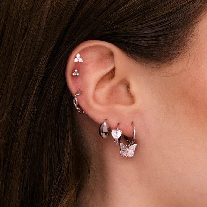 Camile Stone Earrings Tiny Lotus Ball Stud Earrings