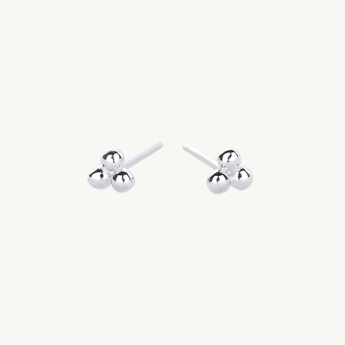 Camile Stone Earrings Tiny Lotus Ball Stud Earrings