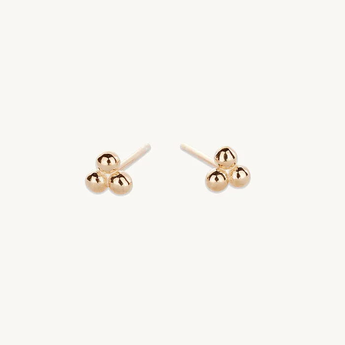 Camile Stone Earrings Tiny Lotus Ball Stud Earrings