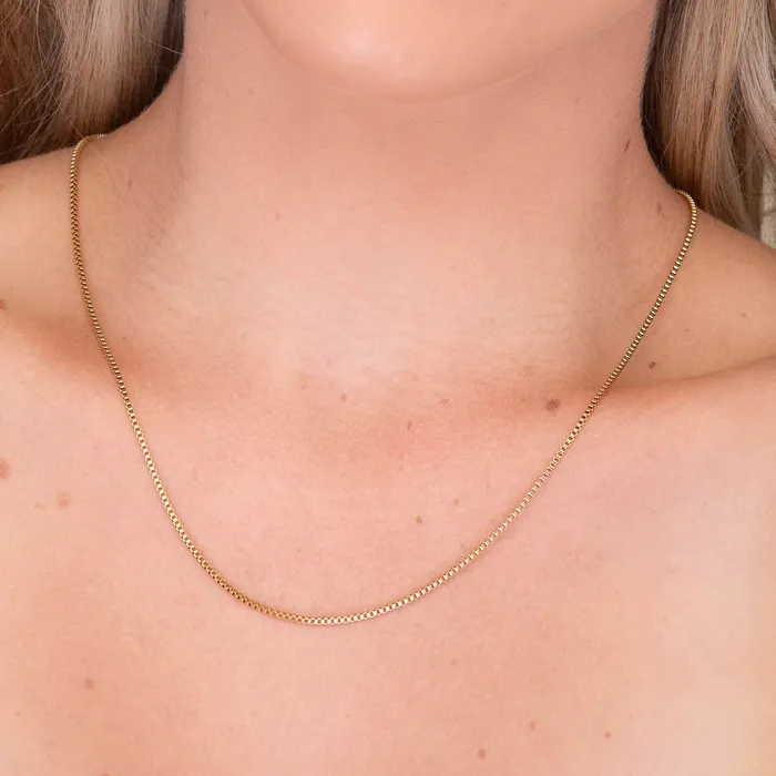 Camile Stone Necklaces Unisex Box Chain Necklace