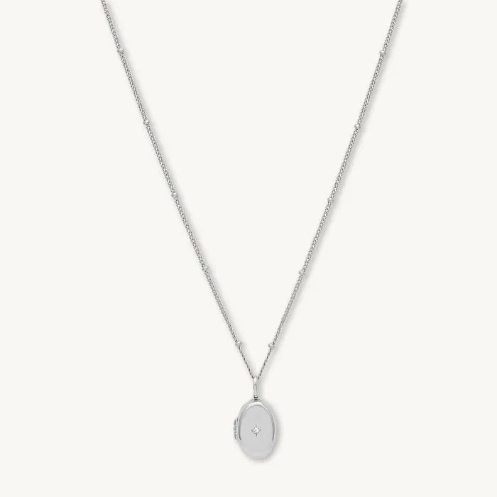 Camile Stone North Star Oval Photo Locket Necklace Necklaces