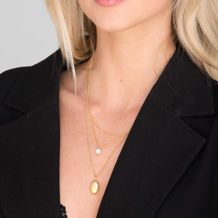 Camile Stone North Star Oval Photo Locket Necklace Necklaces