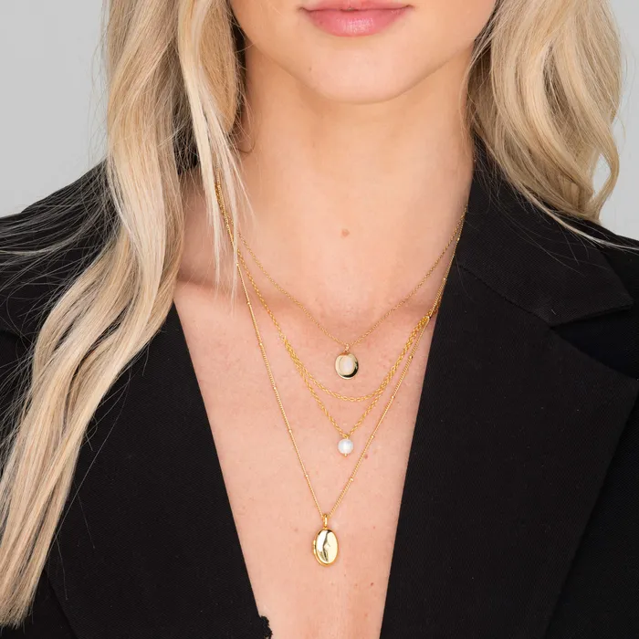Camile Stone North Star Oval Photo Locket Necklace Necklaces