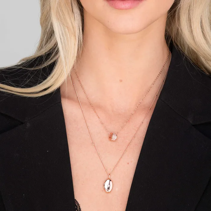 Camile Stone North Star Oval Photo Locket Necklace Necklaces