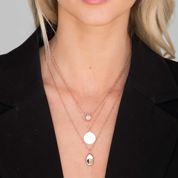 Camile Stone North Star Oval Photo Locket Necklace Necklaces