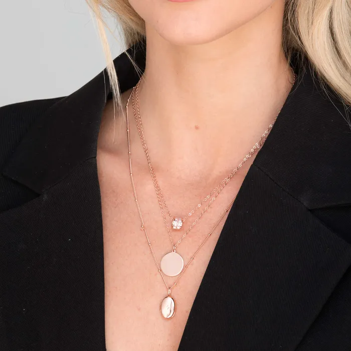Camile Stone North Star Oval Photo Locket Necklace Necklaces