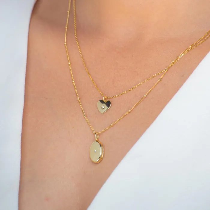 Camile Stone North Star Oval Photo Locket Necklace Necklaces