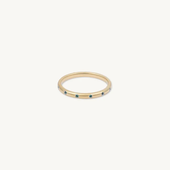 Camile Stone Rings Emerald Station Stacking Band Ring