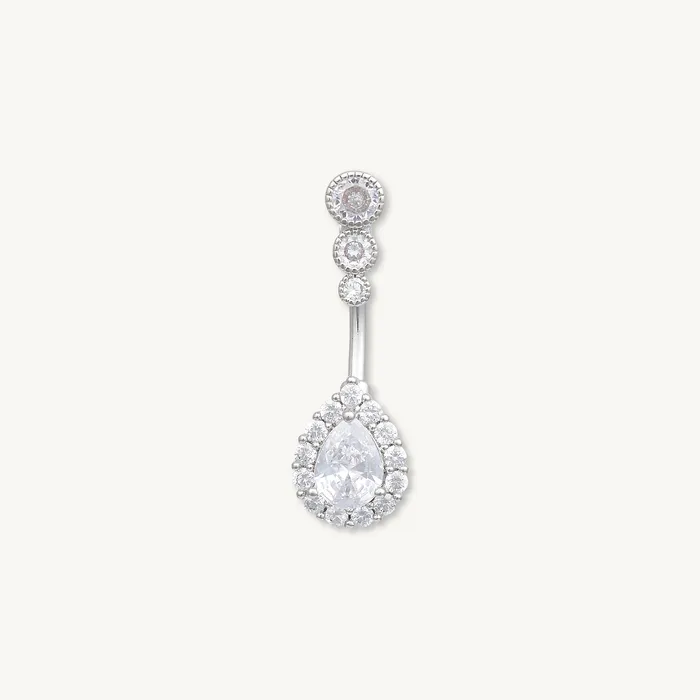 Camile Stone Rings Teardrop Sapphire Titanium Belly Ring