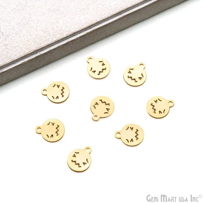 Charm Necklaces GemMartUSA Sad Emoji Face Laser Charm Finding Gold Plated 148x12mm Charm For Bracelets Pendants Charm Necklaces GemMartUSA Sad Emoji Face Laser Charm Finding Gold Plated 148x12mm Charm For Bracelets Pendants