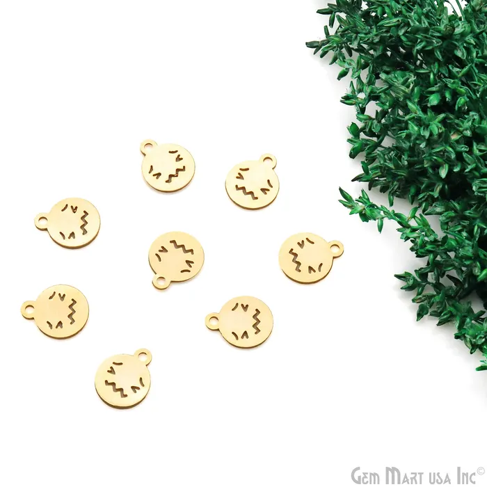 Charm Necklaces GemMartUSA Sad Emoji Face Laser Charm Finding Gold Plated 148x12mm Charm For Bracelets Pendants Charm Necklaces GemMartUSA Sad Emoji Face Laser Charm Finding Gold Plated 148x12mm Charm For Bracelets Pendants