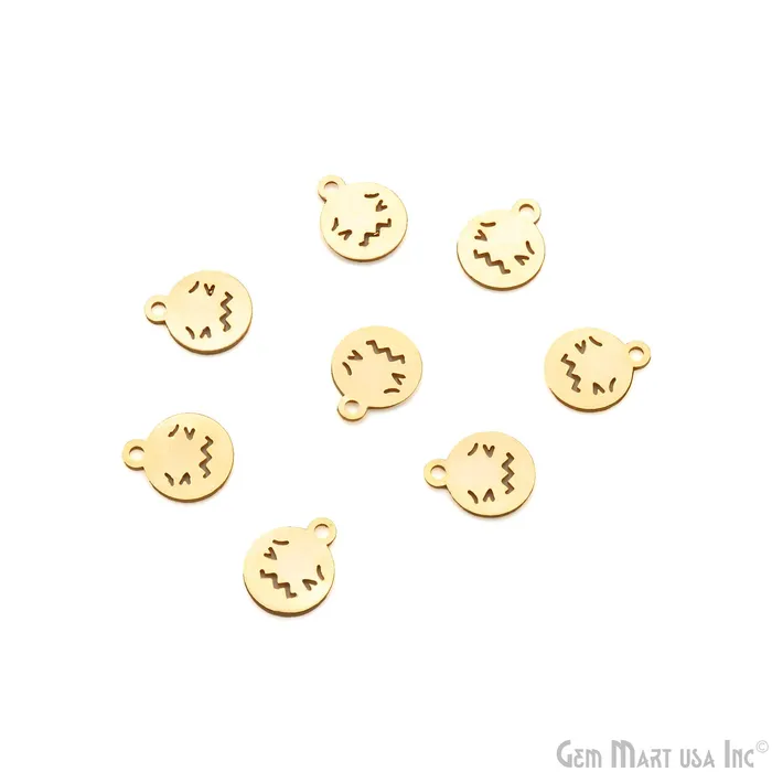 Charm Necklaces GemMartUSA Sad Emoji Face Laser Charm Finding Gold Plated 148x12mm Charm For Bracelets Pendants Charm Necklaces GemMartUSA Sad Emoji Face Laser Charm Finding Gold Plated 148x12mm Charm For Bracelets Pendants