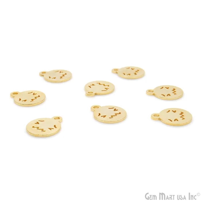 Charm Necklaces GemMartUSA Sad Emoji Face Laser Charm Finding Gold Plated 148x12mm Charm For Bracelets Pendants Charm Necklaces GemMartUSA Sad Emoji Face Laser Charm Finding Gold Plated 148x12mm Charm For Bracelets Pendants