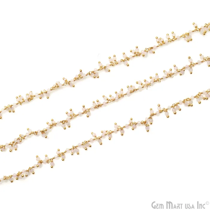 Charm Necklaces Rainbow Moonstone Faceted Beads 225mm Gold Plated Cluster Dangle Chain GemMartUSA