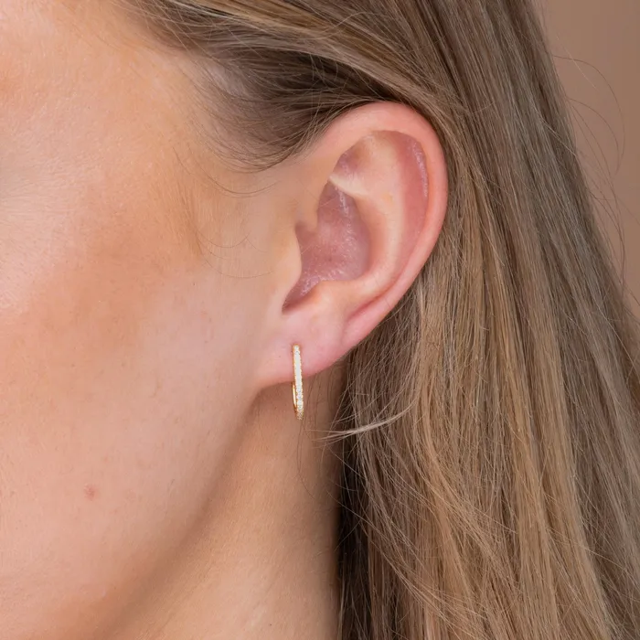 Classic Sapphire Oval Huggie Earrings Camile Stone Earrings