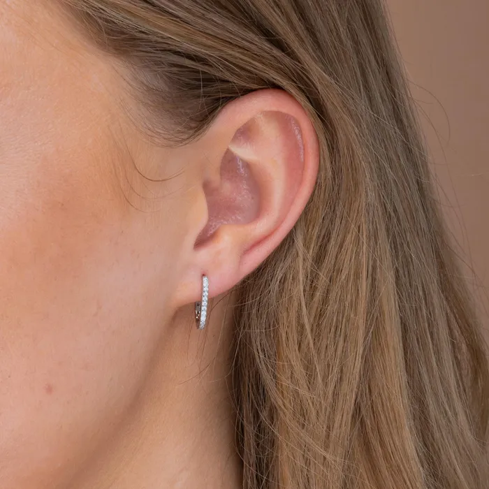 Classic Sapphire Oval Huggie Earrings Camile Stone Earrings